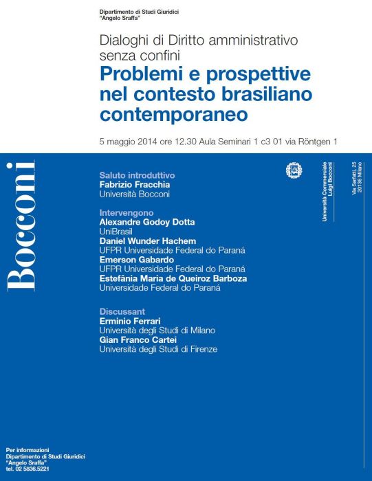 Dialoghi di Diritto Amministrativo senza confini - Universit Luigi Bocconi (Milo, Itlia)